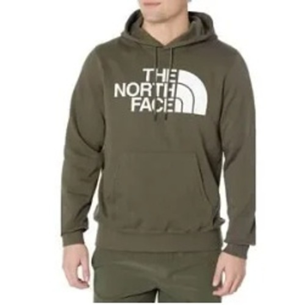 The North Face Mens Half Dome Pullover Hoodie Green Heather‎ Small Logo 0585